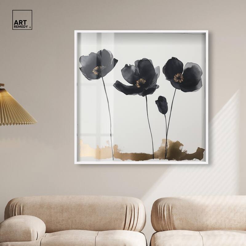 Nocturnal Flowers I Shadowbox by Art Remedy