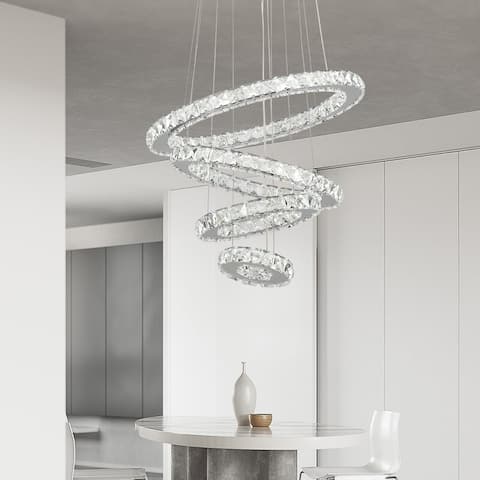Maxax 4 - Light Unique LED Chandelier with Crystal Accents - YX-450
