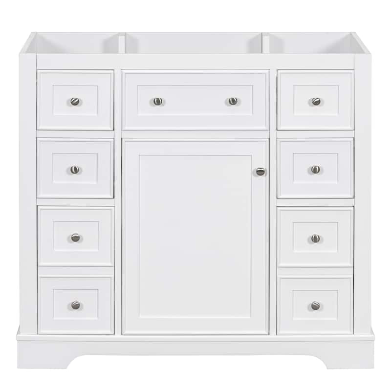 GDFStudio - Avalon 36-Inch Bathroom Vanity Cabinet Base Only, One Cabinet, Solid Wood & MDF Board, Painted Finish