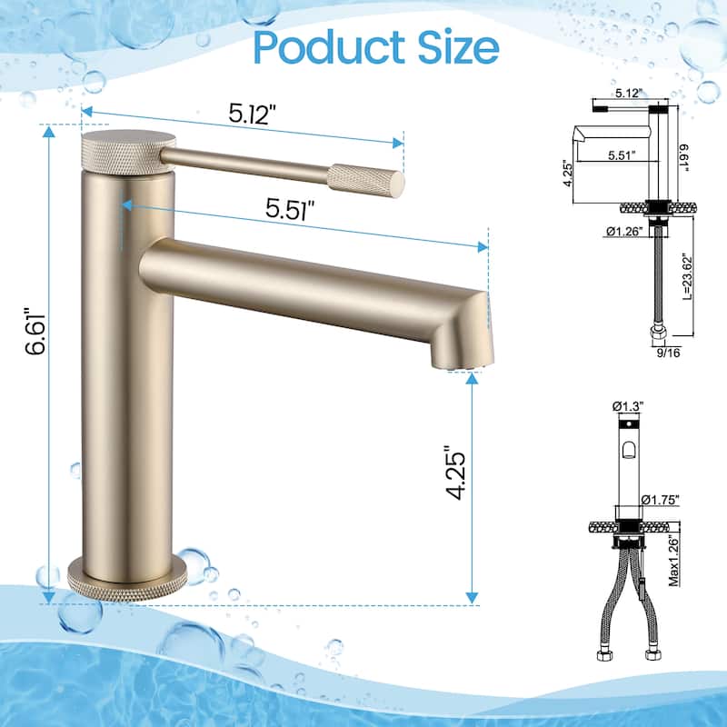 Rbrohant Bathroom Single Handle Single hole Faucet