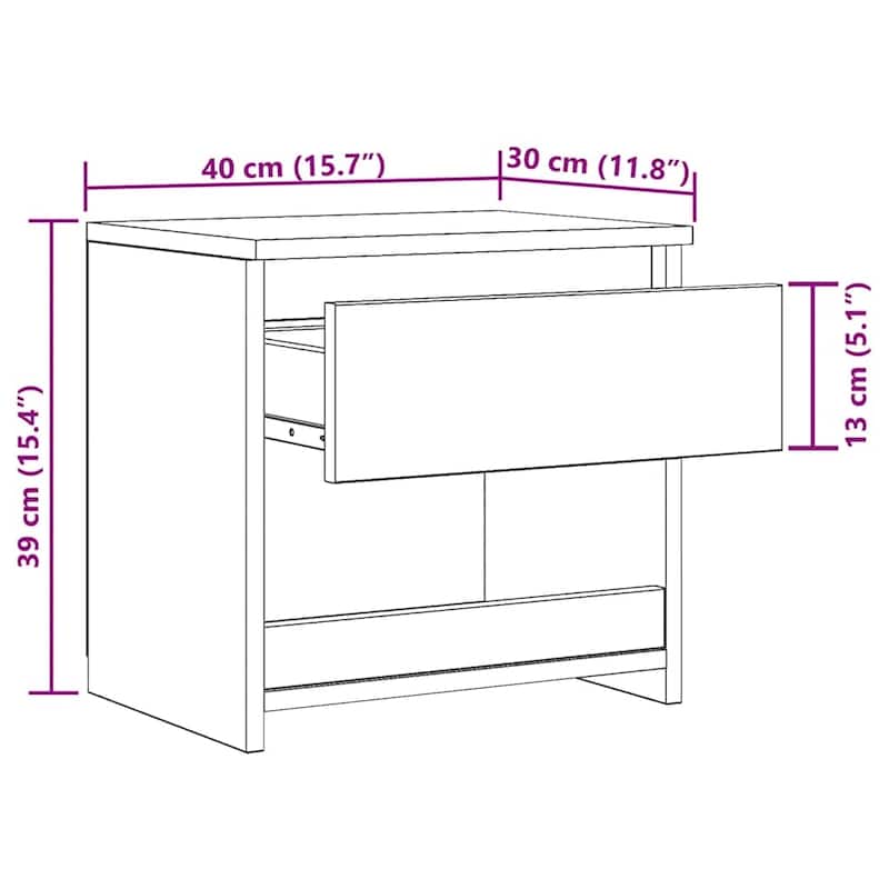 vidaXL Bedside Cabinet Engineered wood