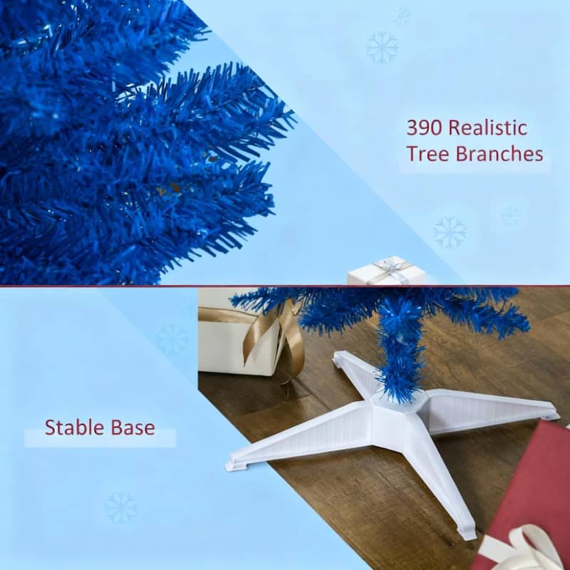 Striking Blue Pencil Christmas Tree,Artificial Xmas Tree with Sturdy Stand for Holiday Decor