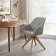 preview thumbnail 83 of 89, Art Leon Classical Swivel Office Accent Chair with Wood Legs