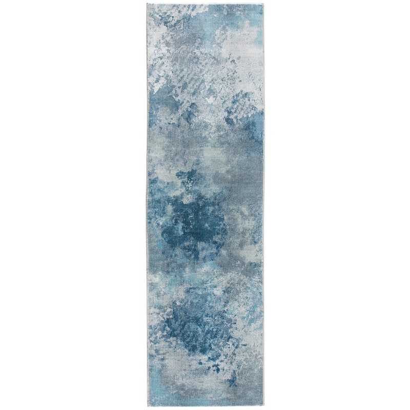 Domani Comfort Ombre Blues Faux Fur Rug - 2' x 7' Runner