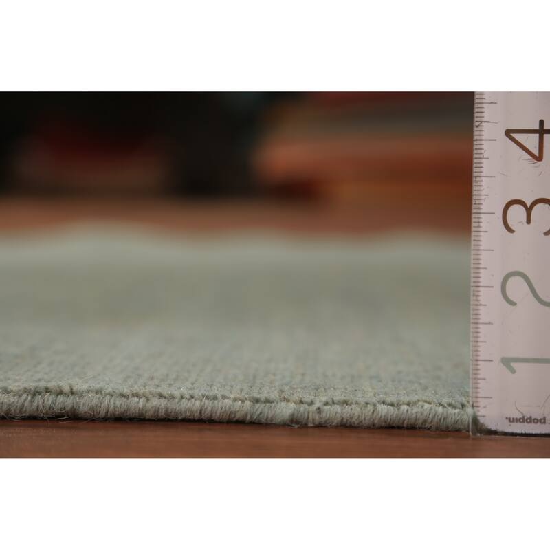 Gabbeh Modern Rug Hand-Knotted Green Wool Carpet - 4'0" x 5'10"