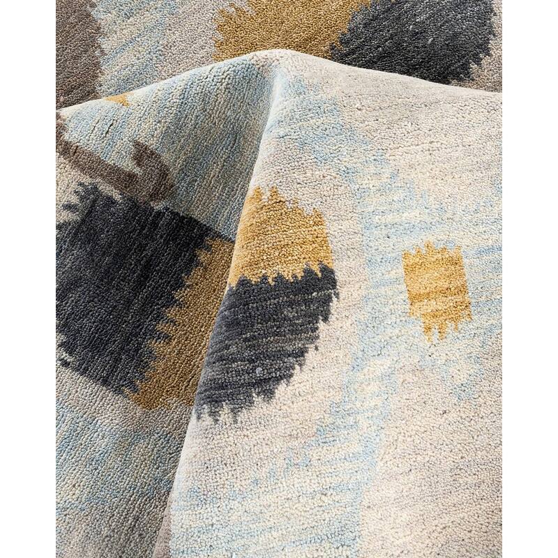 Ikat One-of-a-Kind Handmade Area Rug, Gray - 9' 2" x 12' 4"