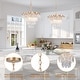 preview thumbnail 4 of 14, Modern Glam Gold Tiered Crystal Chandelier Transitional Drum Foyer Pendant for Dining Room - 14.1 inches