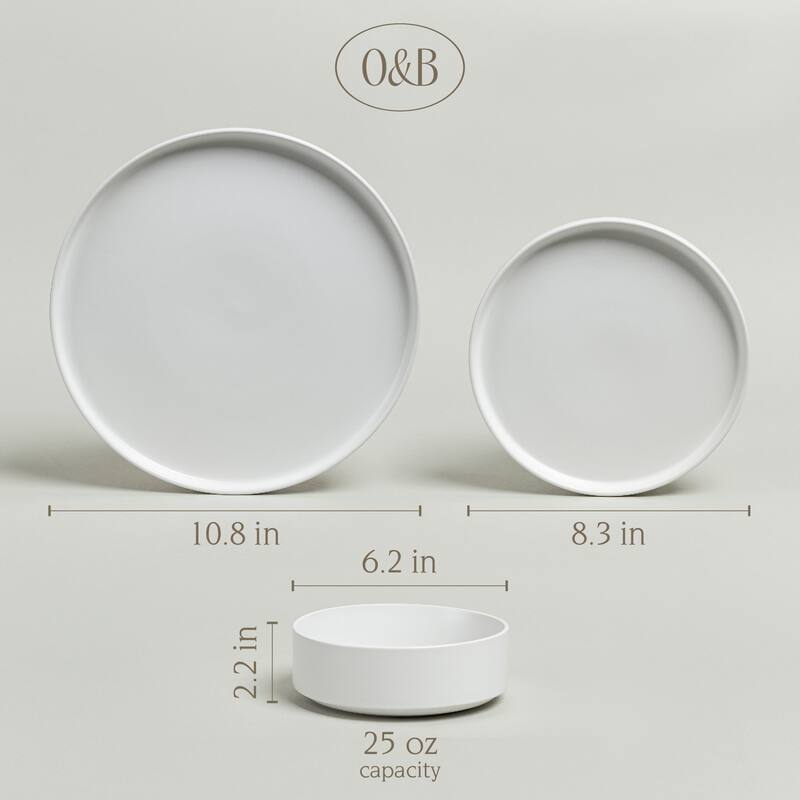 over&back Stackable Semi-Matte Stoneware Dinnerware