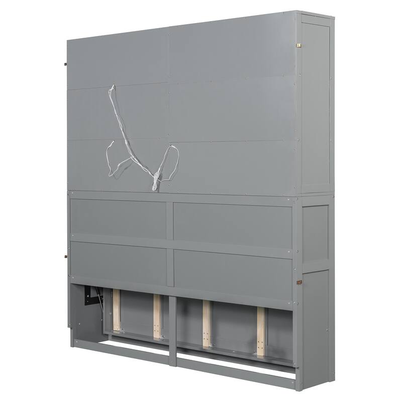 Twin Size Murphy Bed with Storage - Multi-Functional Fold-Up Design, Industrial-Grade MDF/Plywood Construction