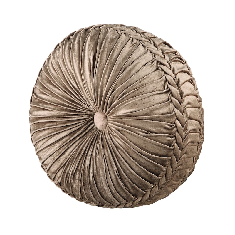 J. Queen New York Bradshaw Tufted Round Decorative Throw Pillow