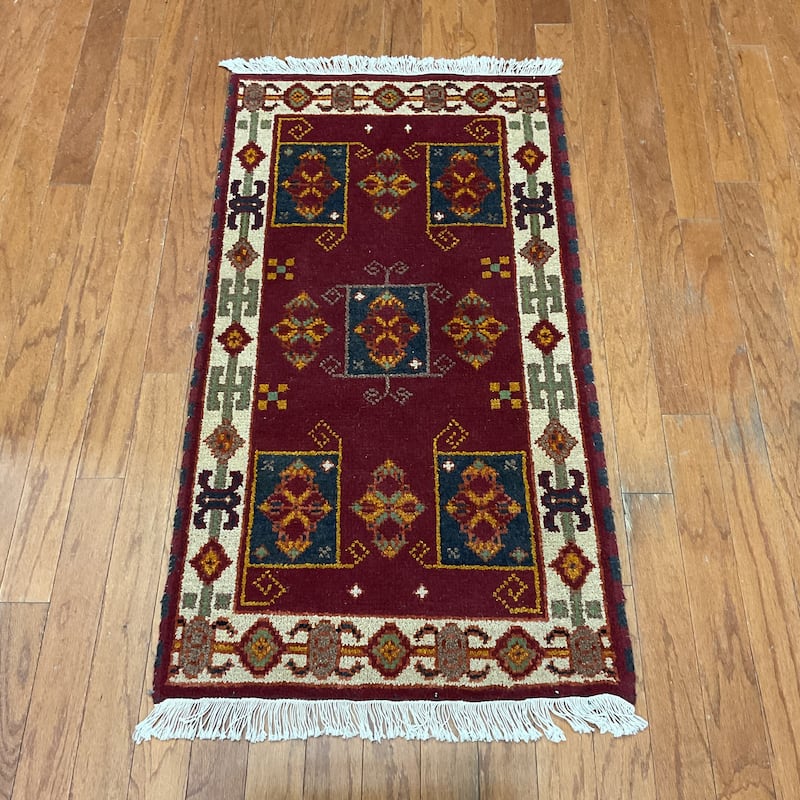 HERAT ORIENTAL Handmade Kazak Wool Rug - 2'2" x 3'11"