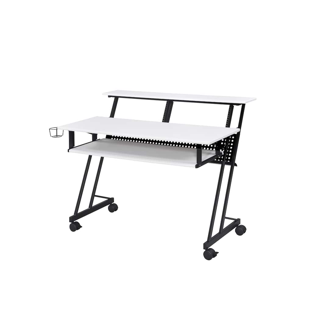 White & Black Finish Music Recording Studio Desk