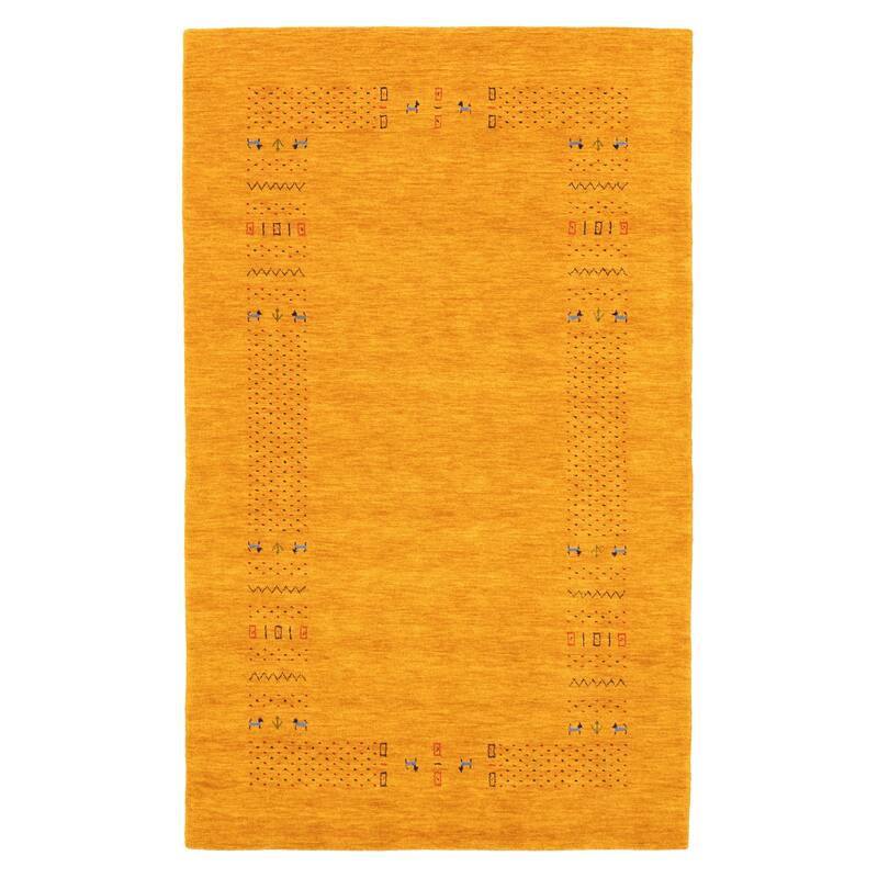 ECARPETGALLERY Hand Loomed Kashkuli Gabbeh Light Orange Wool Rug - 4'9 x 8'0