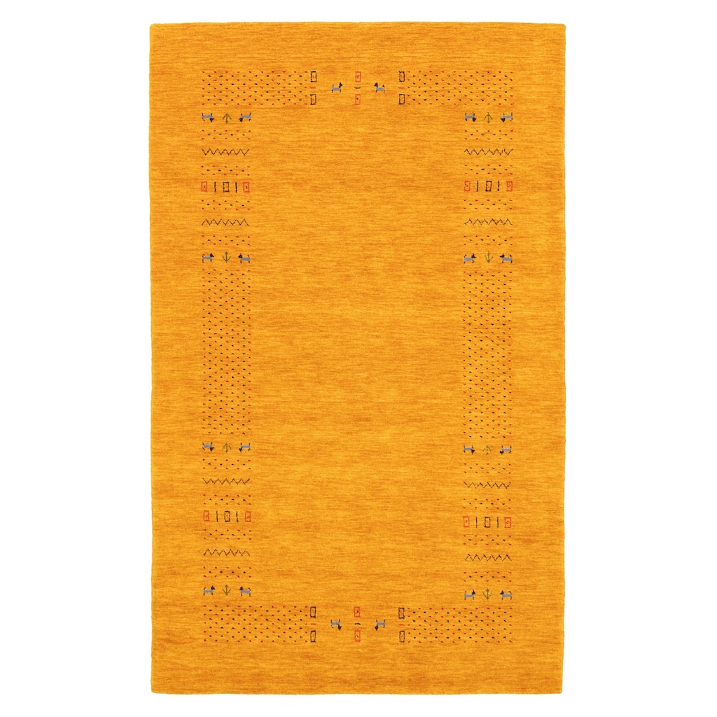ECARPETGALLERY Hand Loomed Kashkuli Gabbeh Light Orange Wool Rug - 4'9 x 8'0