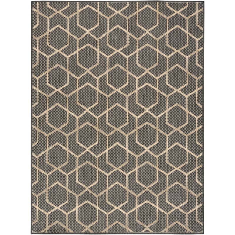 Nourison Horizon Indoor/Outdoor Geometric Area Rug - 6' x 9' - Charcoal