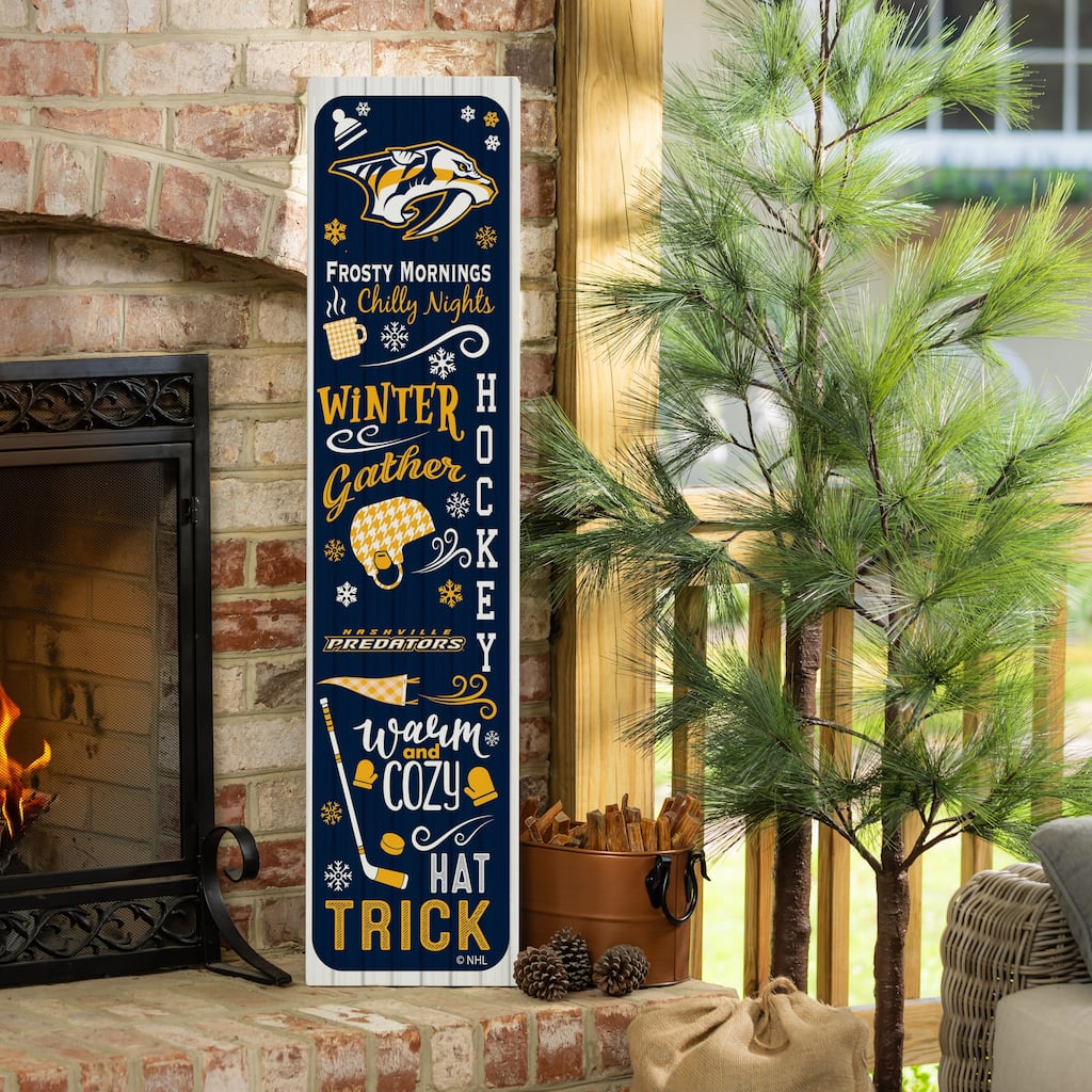 47" Double Sided Seasonal Porch Leaner, Nashville Predators - 47" x 11.25"