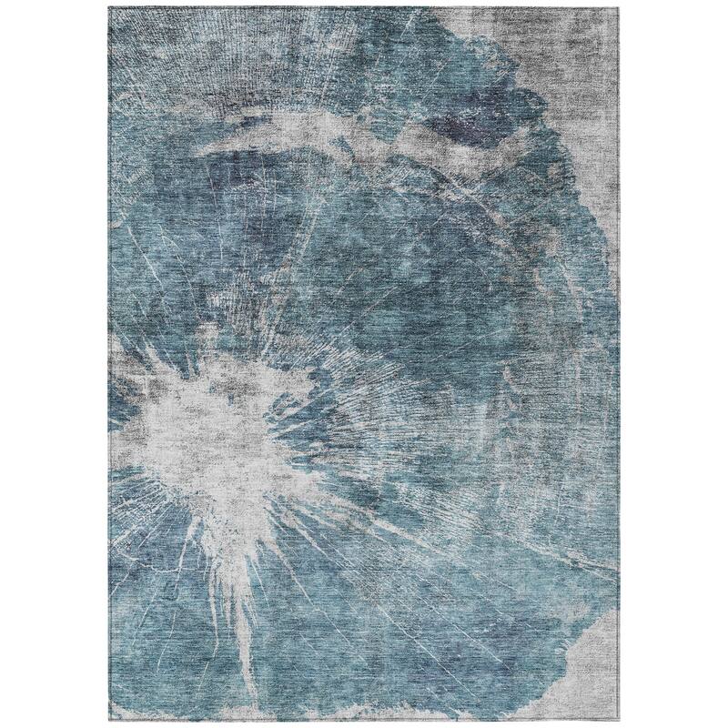HomeRoots Abstract Transitional Rectangle Outdoor Rug