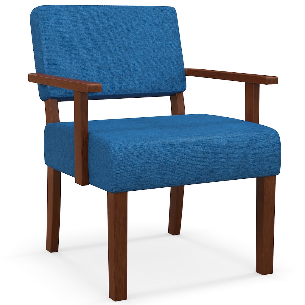 Costway Mid-Century Linen Accent Chair Living Room Chair with Soft - See Details