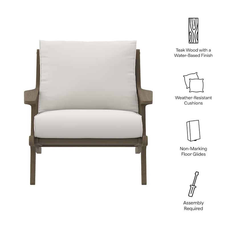 Saratoga Outdoor Patio Teak Wood Armchair