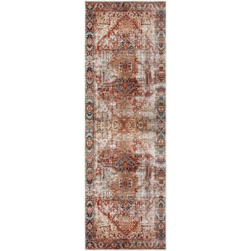 Livabliss Traditional Amelie Medallion Washable Area Rug