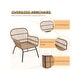 preview thumbnail 51 of 52, EROMMY 3-Piece Patio Conversation Set with Glass Table & 2 Armchairs, Seat Cushions