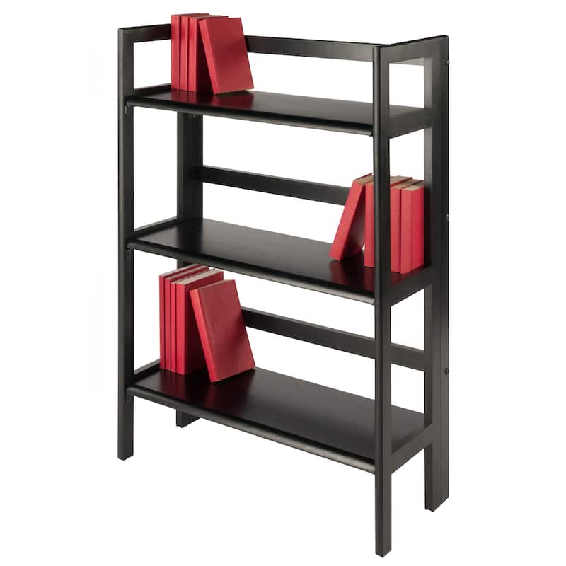 Terry 3-Tier Foldable Shelf, Stackable, Black - 27.8 x 11.5 x 38.54 inches
