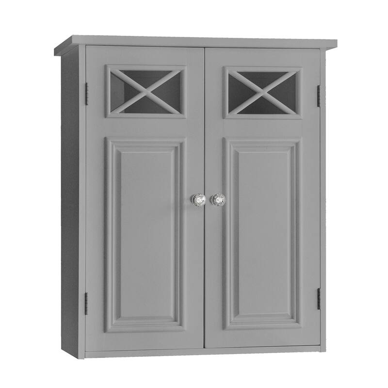 Teamson Home Dawson Removable Two-Door Wall Cabinet, Gray