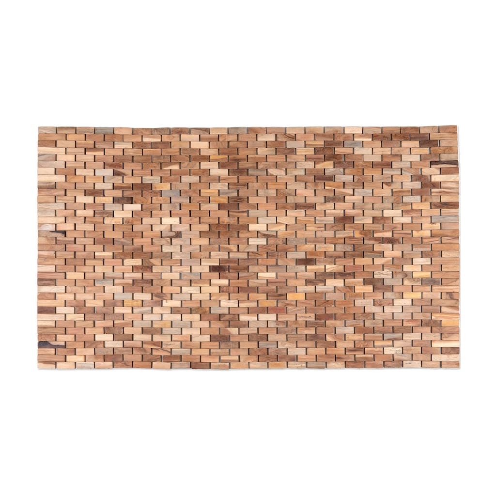 Novica Handmade The Roadside Teak Wood Mat