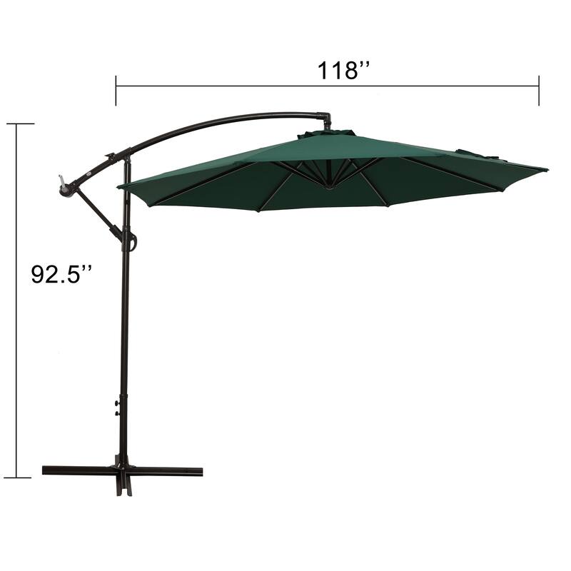 10FT Outdoor Table Market Patio Umbrella with Crank Lift and Tilt Button for Garden, Deck, Backyard and Pool