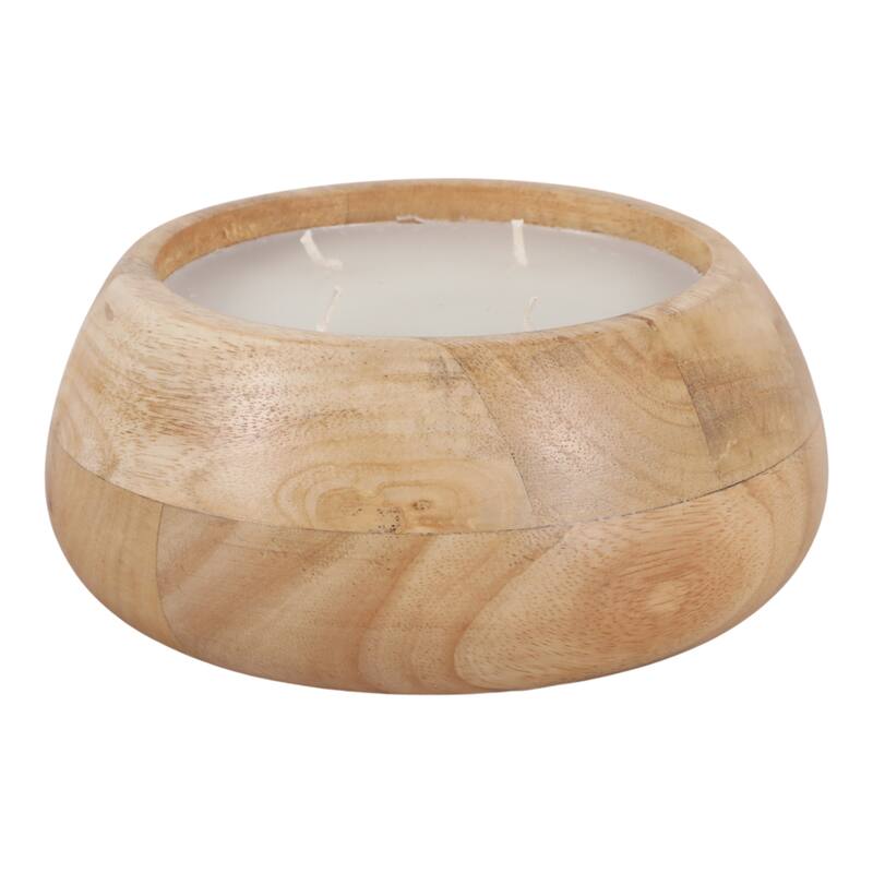 Decorative Vanilla Scented Mango Wood Bowl Candle