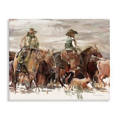 Stupell Round Up Cowboys Canvas Wall Art Design By Marilyn Hageman