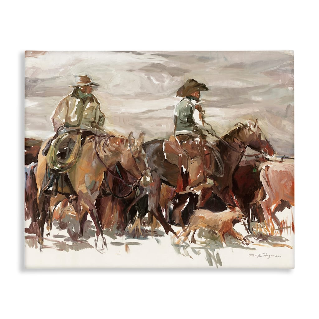 Stupell Round Up Cowboys Canvas Wall Art Design By Marilyn Hageman