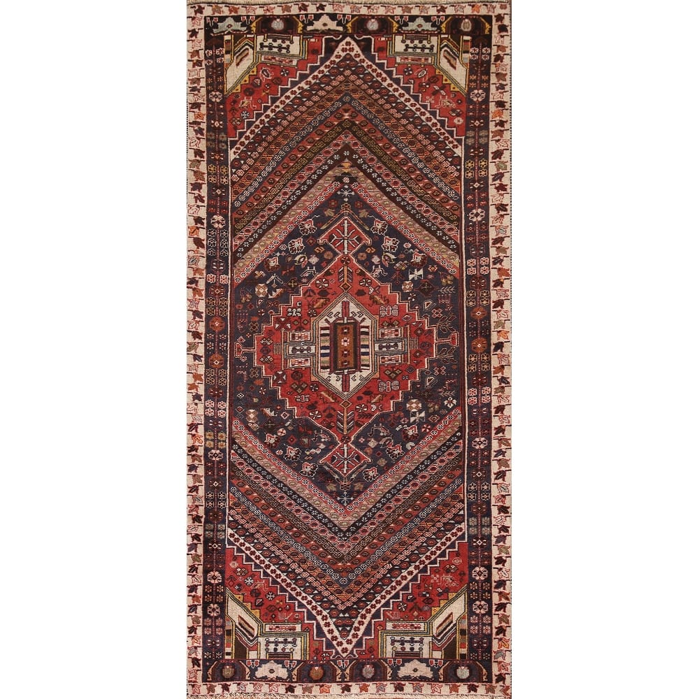 Tribal Kashkoli Persian Vintage Runner Rug Handmade Wool Carpet - 3'9"x 9'6"