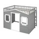 preview thumbnail 8 of 56, Full Size Solid Wood House Loft Bed with Ladder