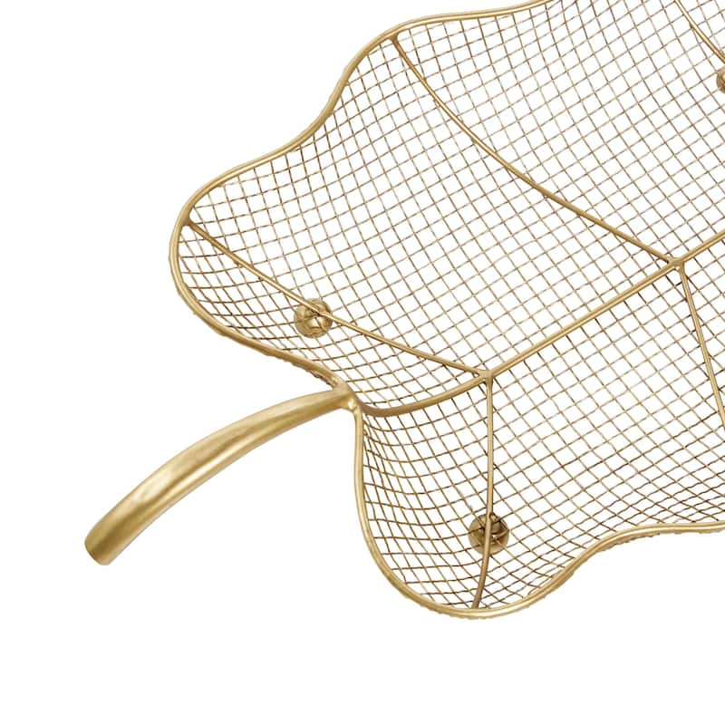 Metal Leaf Tray - Set of 2 Gold - Roche River Decor