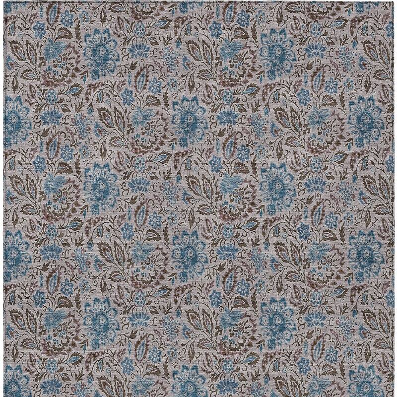 HomeRoots Floral Transitional Rectangle Outdoor Rug