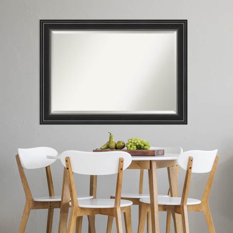 Beveled Wall Mirror - Ridge Black Frame