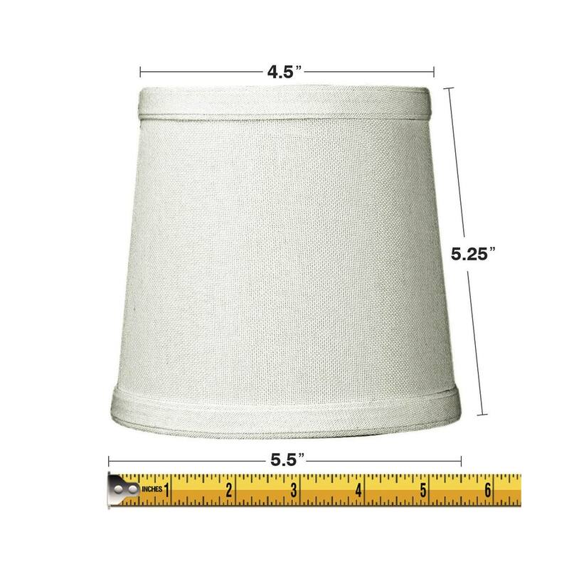 Set of 6 Light Oatmeal Linen Drum Chandelier Clip-On Lampshade 4x5x5