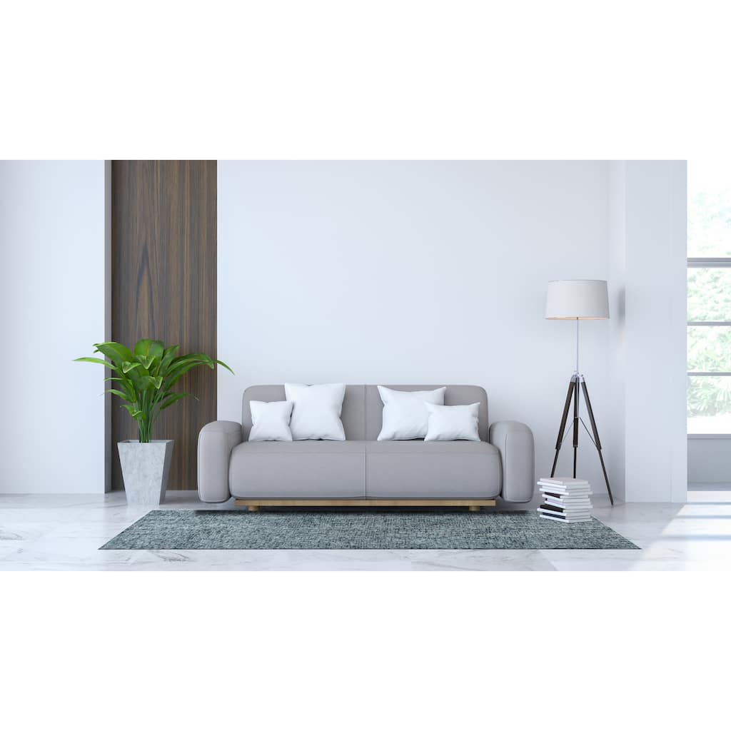 Home Decor EORC Hand-Tufted Wool Modern Loop Rug Elegant Dark Blue Area Rug for Living Room, Bedroom, Office, & Home Décor Sty