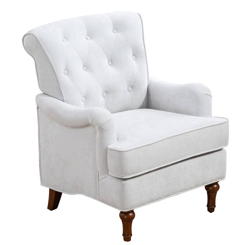 Accent Chair With Comfy Chenille Club Fabric