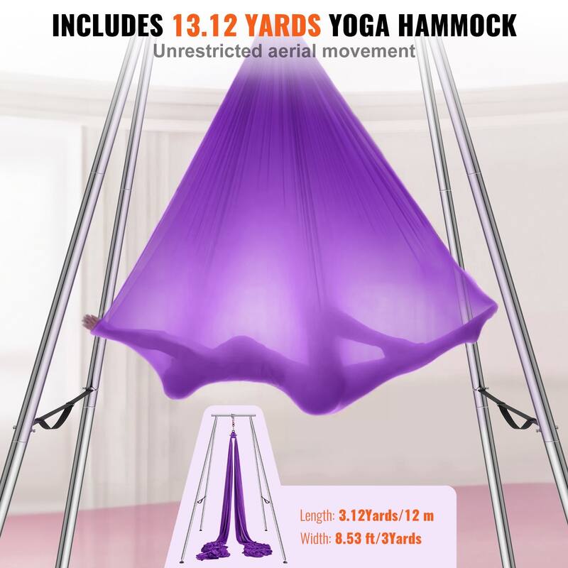 Aerial Yoga Frame with Hammock, 9.67ft Stand for Indoor Outdoor Use