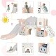 preview thumbnail 35 of 43, Toddler Slide Set, Kids Slide Playset Structure Castle Climber w/Basketball Hoop, Toy Storage Organizer, Kids Climbers Playhouse