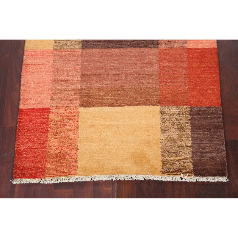 Geometric Gabbeh Kashkoli Oriental Area Rug Wool Hand-knotted Carpet - 3'1" x 5'4"