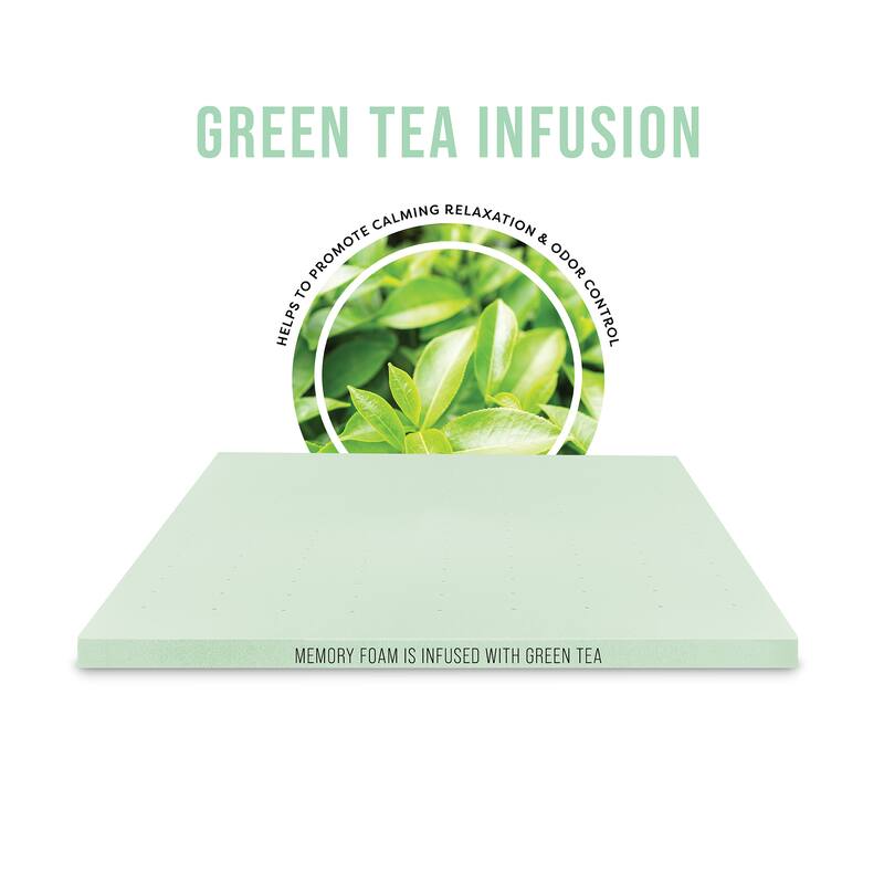 Bodipedic Green Tea Infused Memory Foam Mattress Topper