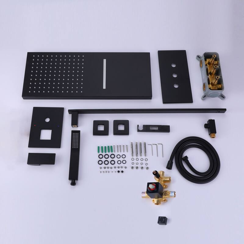 Three-Function Square Waterfall Spray Bathroom Shower Set