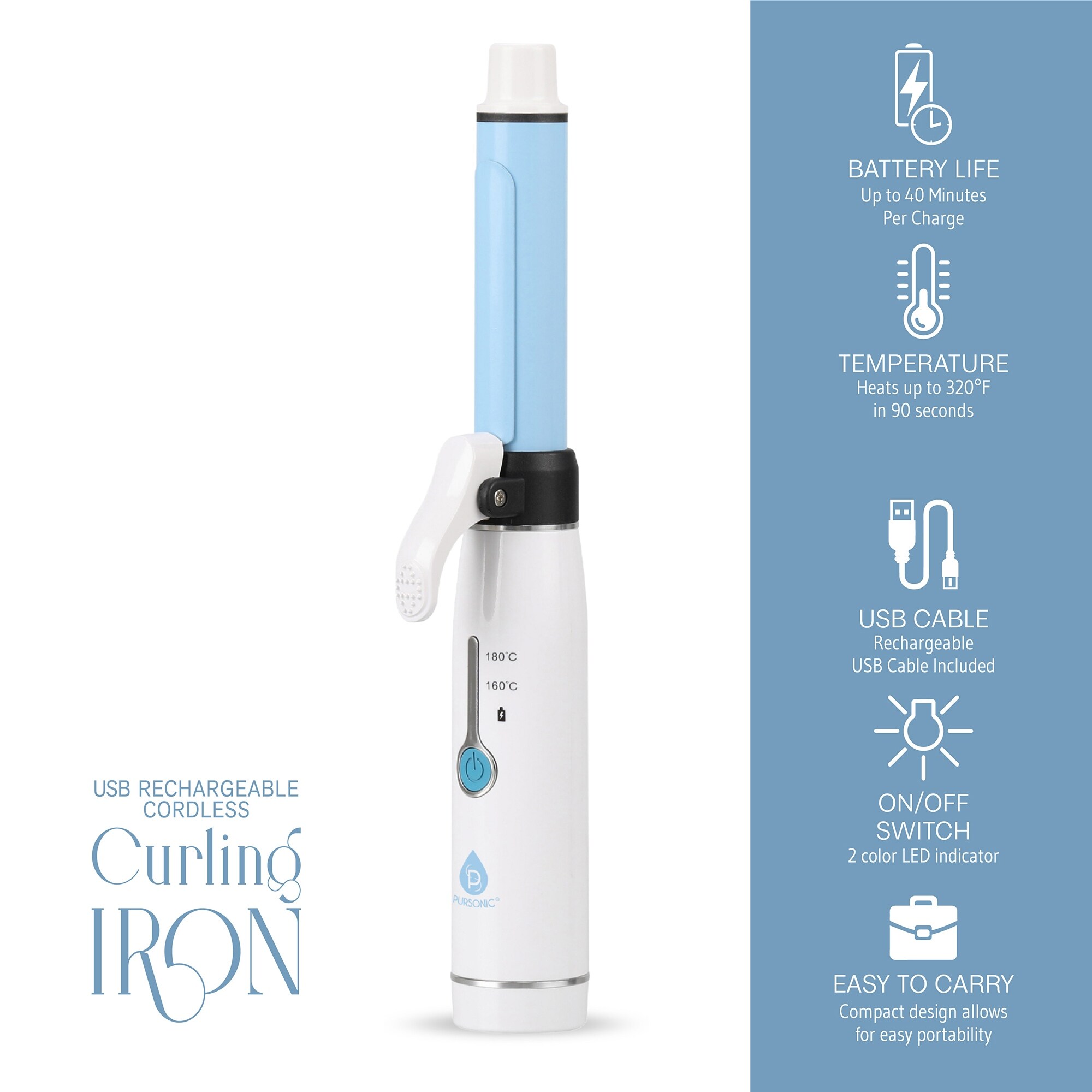 Chargeable curling iron Buy TYMO Curlgo Eco 1 Inch Cordless Automatic Rotating  main image 4