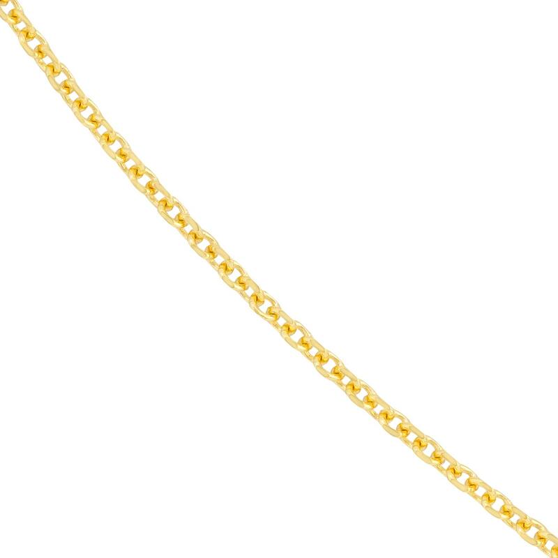 Curata 14k Yellow Gold 1.8mm Diamond Cut Open Cable Chain Necklace (Lobster)