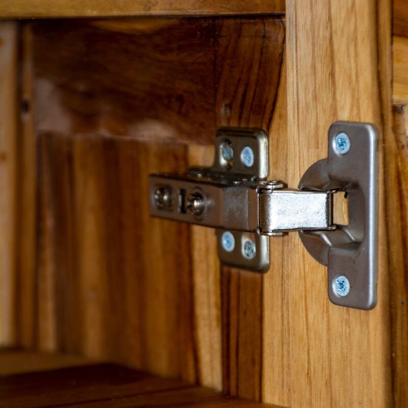 EcoDecors Curvature Solid Teak Bathroom Wall Cabinet -Fully Assembled