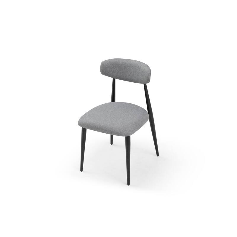 Modern Curved 6 Piece Kitchen Dining Chair Set with Metal Legs, Thick Cushions, Backrest for Dining Room Kitchen Living Room