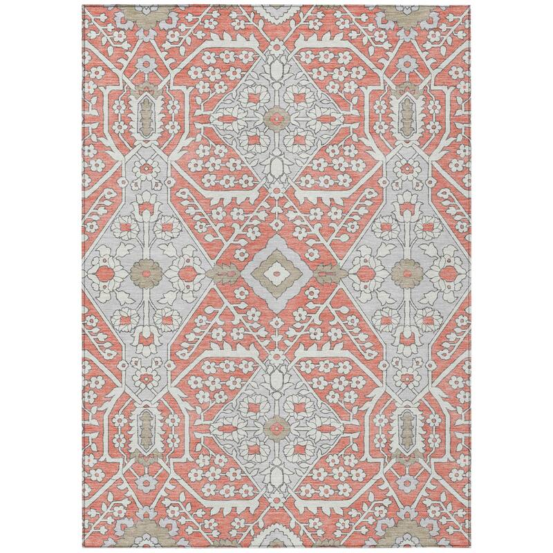 HomeRoots Floral Transitional Rectangle Outdoor Rug